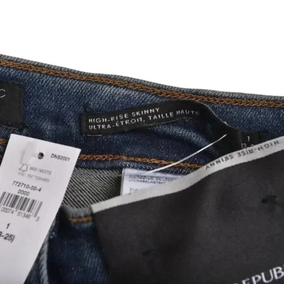 NWT Banana Republic High-Rise Skinny Jeans Womens Size 1 (23-25) Blue Denim - Picture 8 of 12